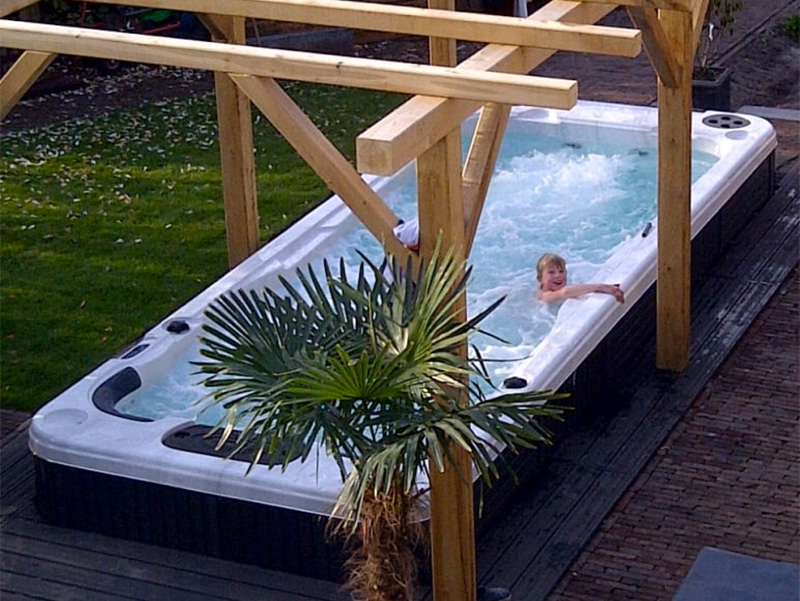 Boy in a Swim Spa